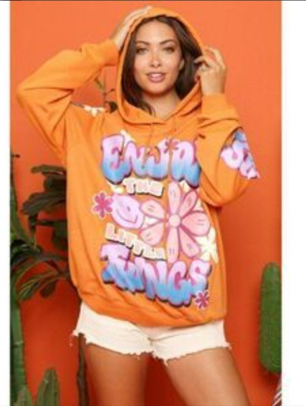 Fantastic Fawn Hippie Boho Hoodie Sweatshirt Dopamine Cosplay Y2K Retro Size L